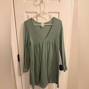 Altar'd State Sage Green V-Neck Tunic